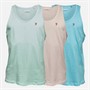 Farah Mens Annex Three Pack Vests Light Blue/Mint/Pink