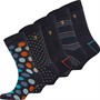 Farah Mens Ranto Five Pack Dress Socks Navy