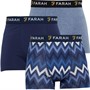 Farah Mens Dabel Three Pack Boxers Navy Pattern/Denim Marl/Navy