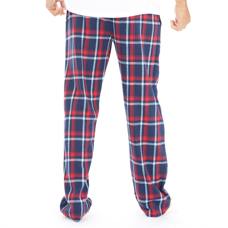 Farah Mens Dybell Lounge Pants Navy/Dark Red/Sky Check