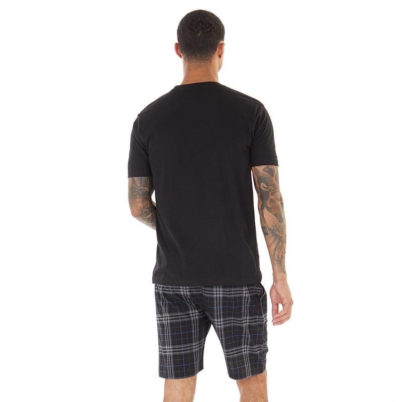 Farah Mens Zacka Lounge Set Black/Black Check