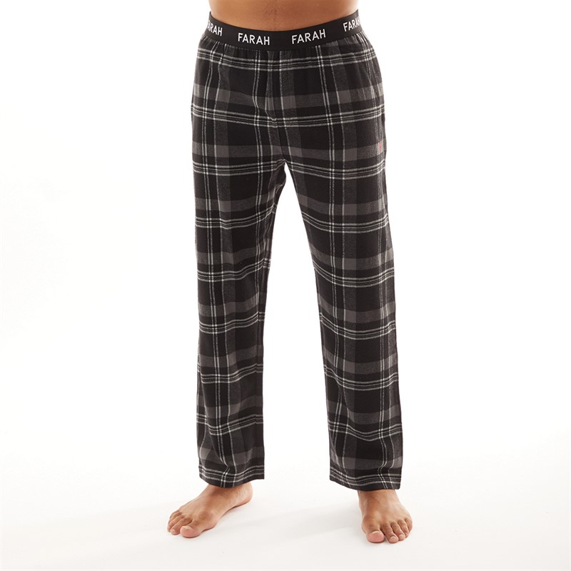 Farah Mens Steeni Lounge Set Black/Black Check