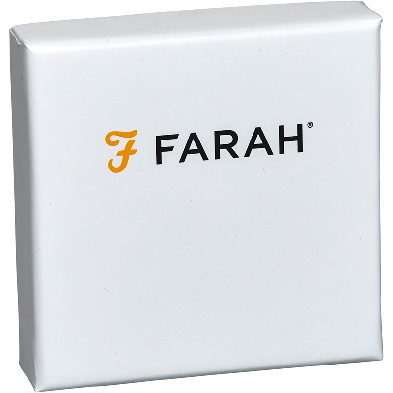 Farah Mens Leather Cord Bracelet Tan/Pale Gold