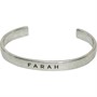 Farah Mens Silver Polished Open Bangle Black