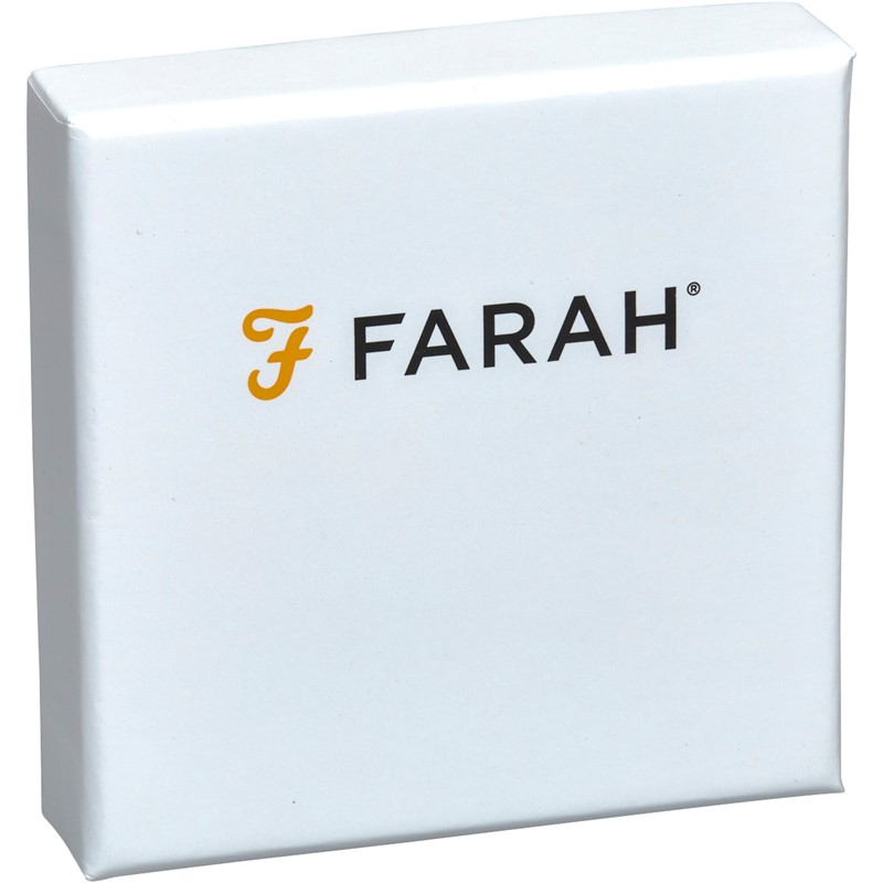 Farah Mens Silver Polished Open Bangle Black