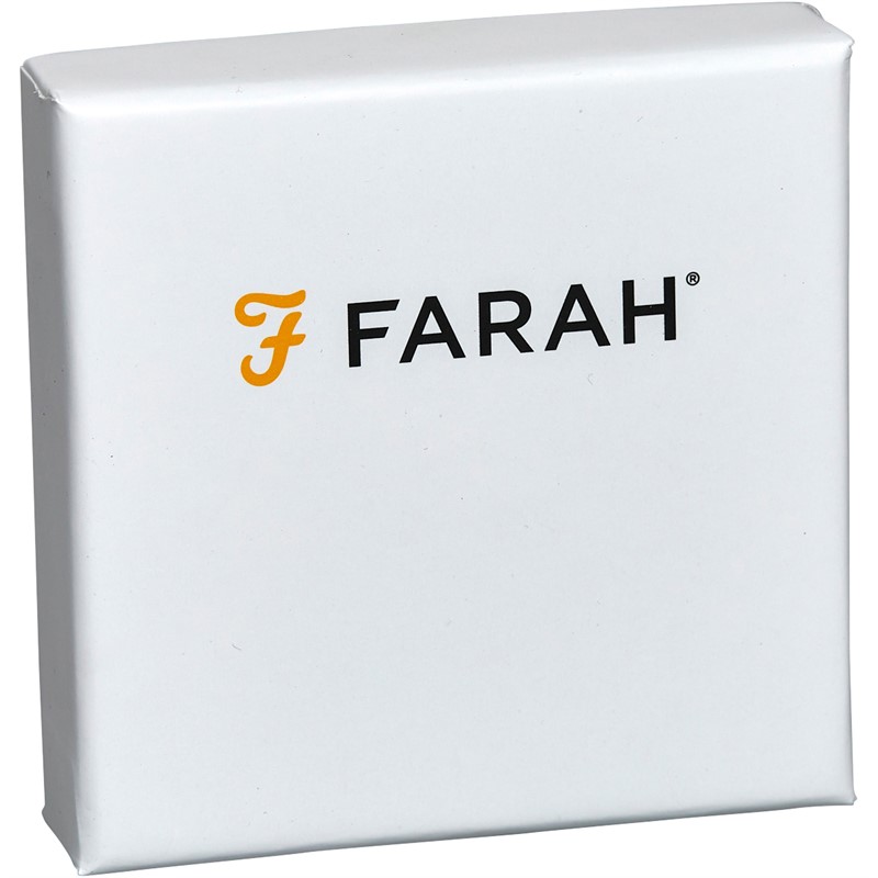 Farah Mens Leather Bracelet Black/Silver