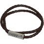 Farah Mens Leather Double Wrap Bracelet Tan/Silver