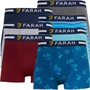 Farah Herre Gezra Syv-Pak Boxere Blå/Striber/Grå Melange/Lyseblå/Bordeaux
