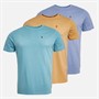 Farah Mens Silaso Three Pack T-Shirts Lavender/Sky/Peach