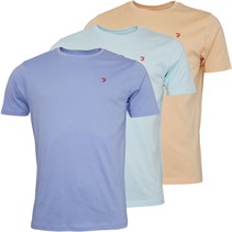 Farah Mens Silaso Three Pack T-Shirts Lavender/Sky/Peach