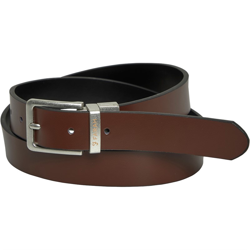 Farah Mens Chorton Reversible Split Leather Belt Black/Tan