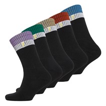 Farah Mens Menelo Five Pack Crew Socks Black