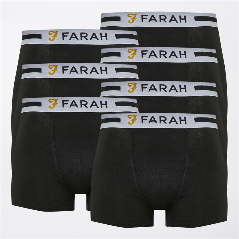 Farah Mens Septon Seven Pack Boxers Black