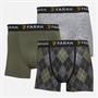 Farah Mens Desvonde Three Pack Boxers Black AOP/Grey Marl/Rosemary