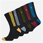 Farah Mens Melleck Five Pack Crew Socks Black