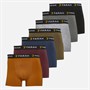 Farah Mens Kalle Seven Pack Boxers Black/Olive Green/Navy/Charcoal Marl/Burnt Ochre/Grey Marl/Bordeaux
