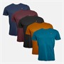 Farah Mens Brunson Five Pack T-Shirts Black/Bordeaux/Croft Green/Burnt Ochre/Navy
