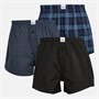 Farah Mens Affleck Three Pack Woven Boxer Shorts Navy/Blue/Red/Yellow Microcheck/Navy/Navy/Blue/Red/Yellow Check