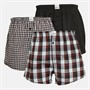 Farah Mens Cowan Three Pack Woven Boxer Shorts White/Black/Red Micro Check/Black/White/Black/Red Check