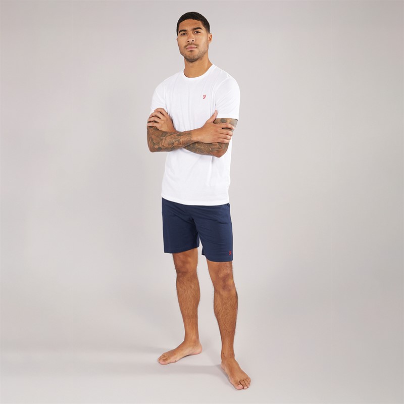 Farah Mens Lanpa Nightwear Set White/Navy