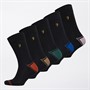 Farah Mens Heshum Five Pack Socks Black