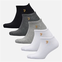 Farah Mens Stewie Five Pack Socks Mixed