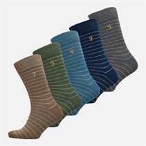 Farah Mens Doyal Five Pack Dress Socks Mixed