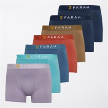 Farah Mens Dostie Seven Pack Boxer Shorts Navy/Sea Blue/Coral Reef/Navy/Dusky Lavender/Beige/Blue Tide