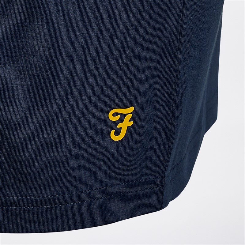 Farah Mens Daigre Five Pack T-Shirts Teal/Flora Pink/Grey Marl/Skyway/Yale