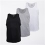 Farah Mens Antuna Three Pack Vests Black/Grey Marl/White Black/ Grey Marl/ White