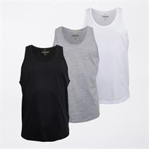 Farah Mens Antuna Three Pack Vests Black/Grey Marl/White Black/ Grey Marl/ White