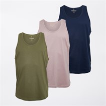 Farah Mens Chazen Three Pack Vests Light Khaki/Yale/Flora Pink