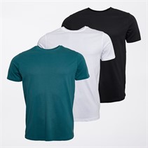 Farah Mens Bossett Three Pack T-Shirts Teal/White/Black