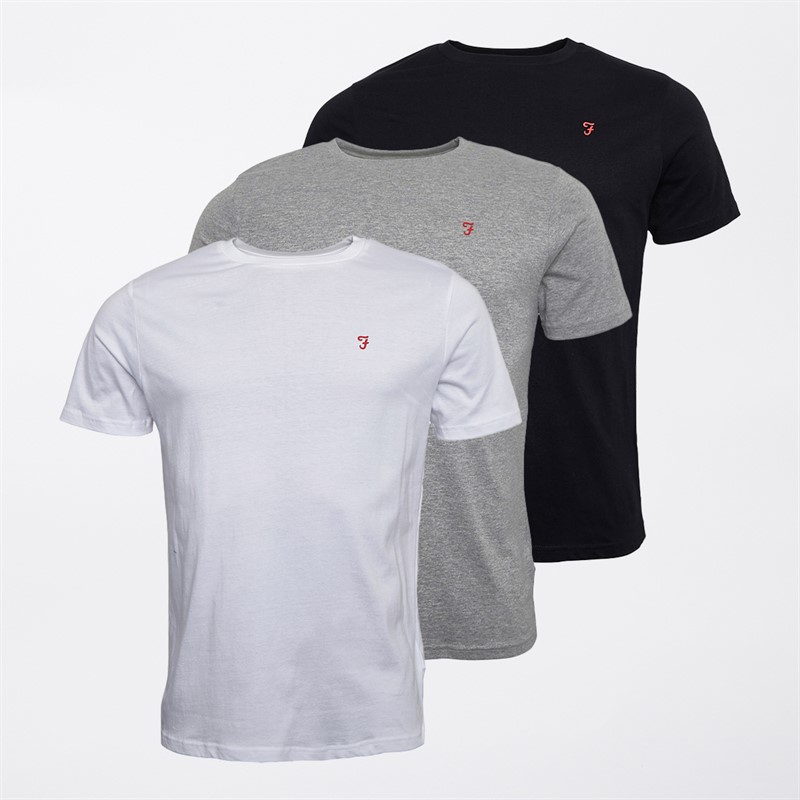 Farah Mens Merion Three Pack T-Shirts Assorted