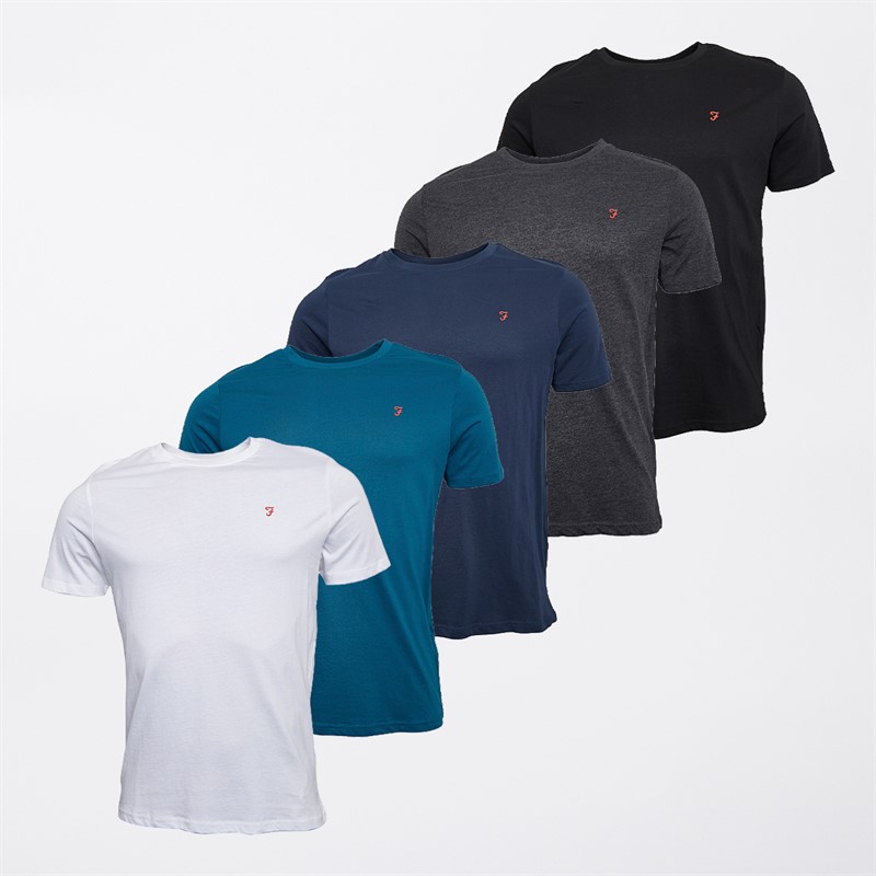 Farah Mens Fordham Five Pack T-Shirts Assorted