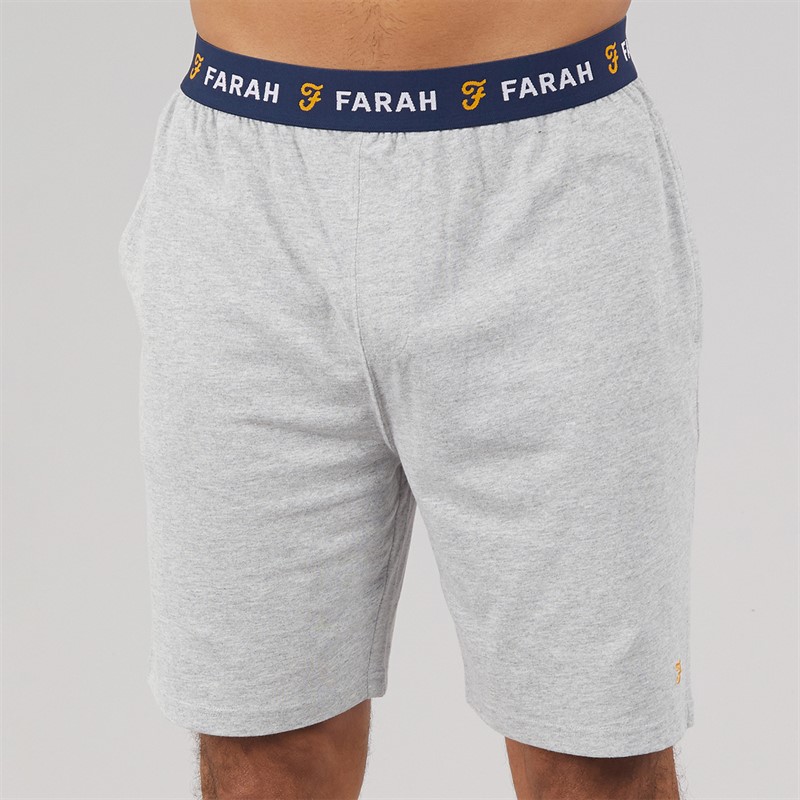 Farah Mens Kielder Lounge Shorts Grey Marl