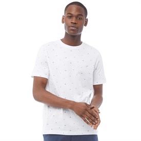 Farah Heren Cutty Print T Shirt Wit farah kopen in de aanbieding