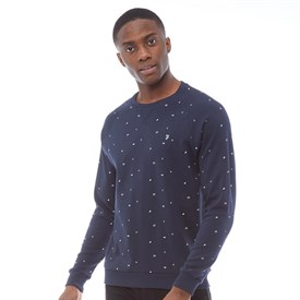 Farah Heren Stour Flag Print Sweater Marineblauw farah kopen in de aanbieding