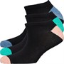 Fruitcake Womens Three Pack Gym Liner Socks Black Multi