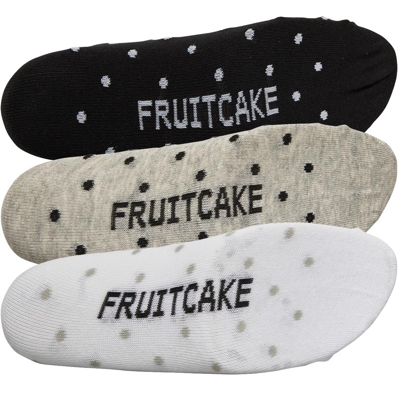Fruitcake Womens Three Pack Trainer Liner Socks Bk001
