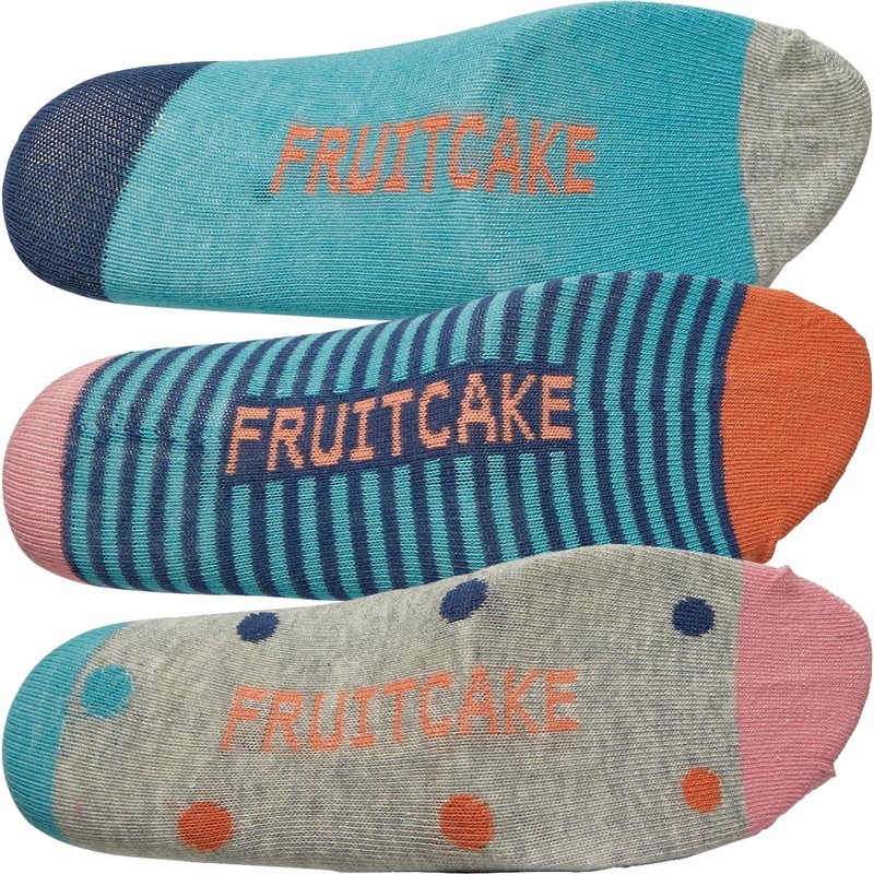 Fruitcake Womens Three Pack Ankle Socks Multi