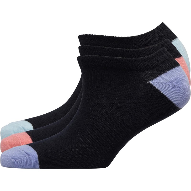 Image of Fruitcake Womens Three Pack Contrast Heel Toe Trainer Liner Socks Maybe/Never/Always