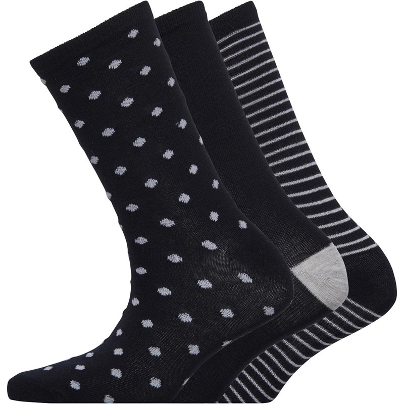 Image of Fruitcake Womens Three Pack Multi Print Socks Black Spot/Black Stripe/Black