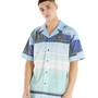 Fila Mens Vito Photographic Short Sleeve Shirt Dusty Aqua
