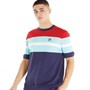 Fila Mens Pedro Colour Blocked T-Shirt Fila Navy/Equestrian Red/Aruba Blue/White