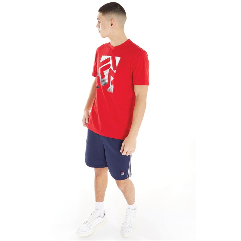 Fila Mens Sanders Graphic Logo T-Shirt Fila Red