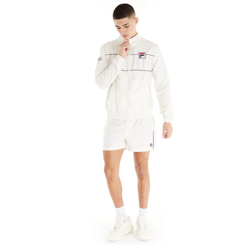 Fila Mens Jethro Wave Print Panel Track Top Egret/Foxglove/Fila Navy