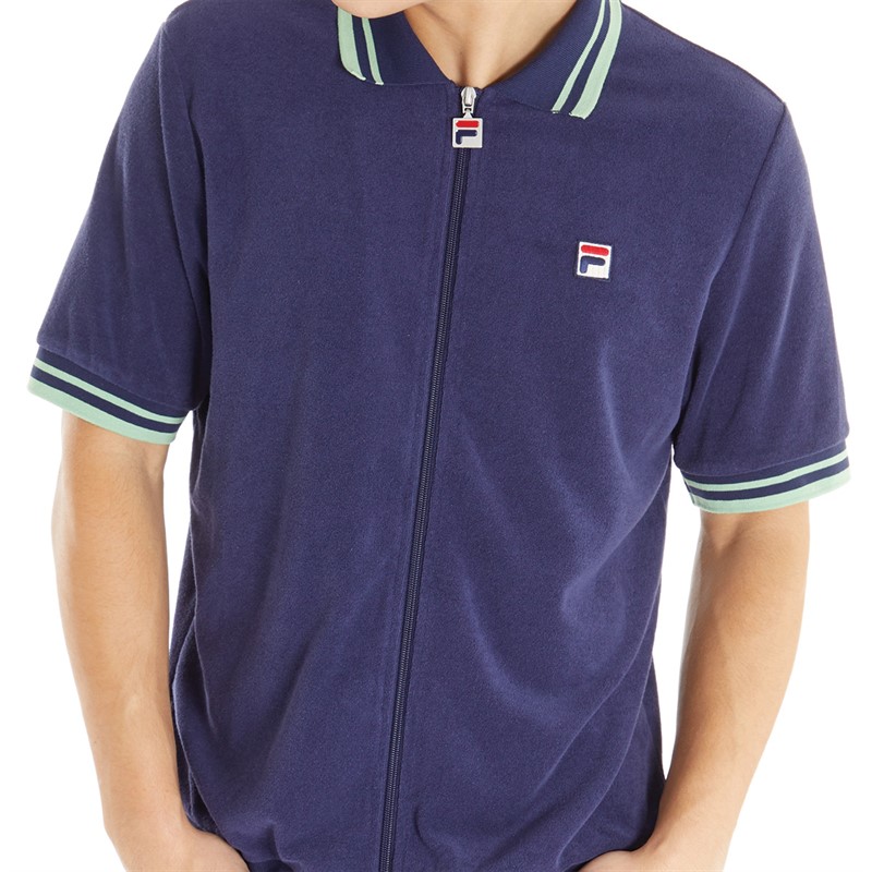 Fila Mens Terrance Short Sleeve Jacket Fila Navy/Quiet Green