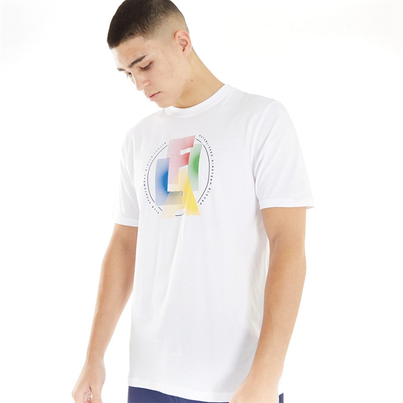 Mens white fila t shirt sale