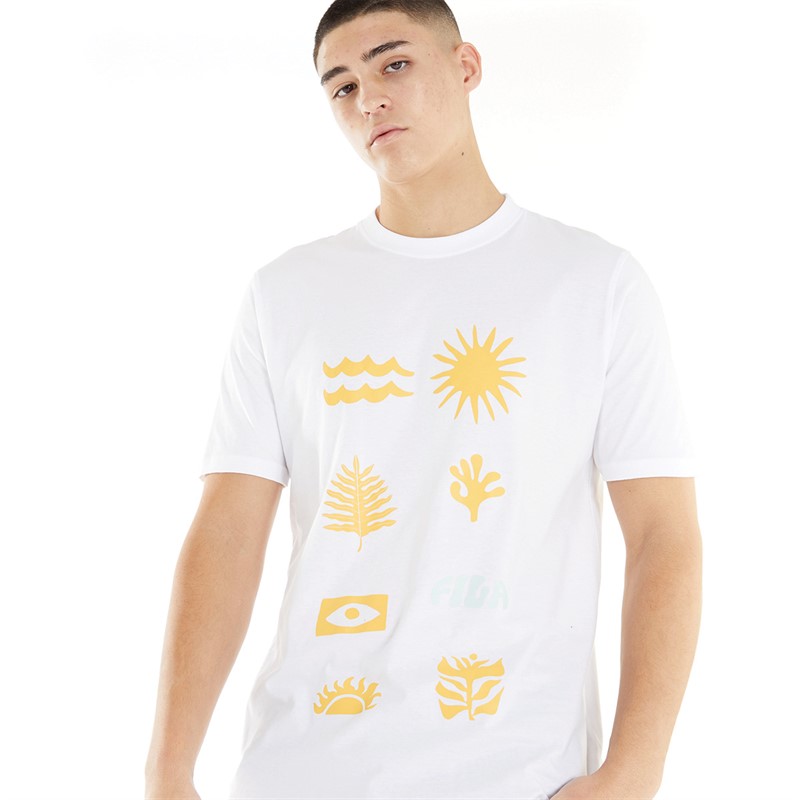 Fila Mens Coate Graphic Logo T-Shirt White